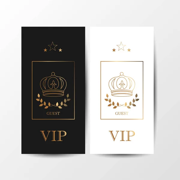 Tarjeta Invitación Vip Party Premium Con Diseño Oro Lujo Plantilla — Vector de stock