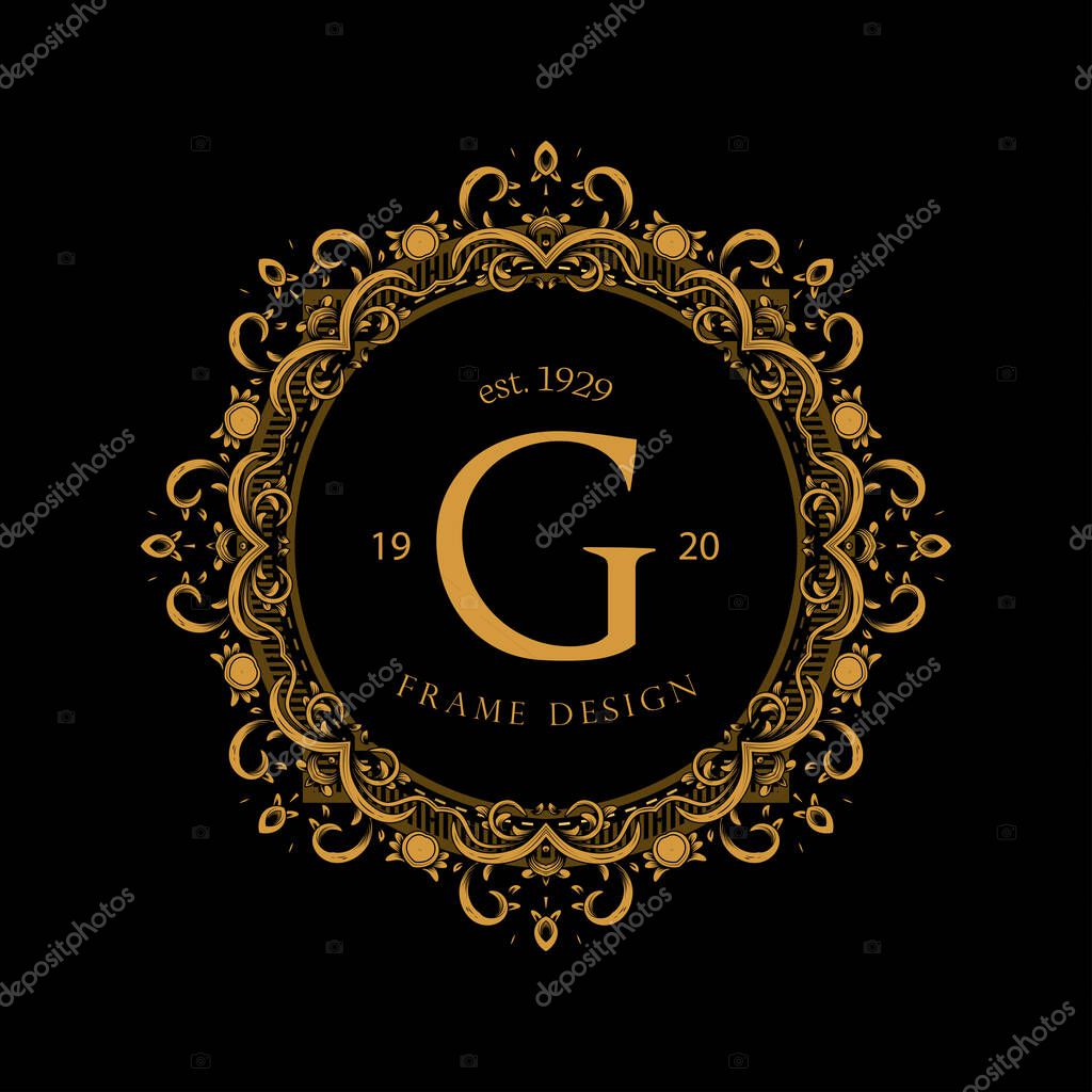 Luxury Background with Gold Color. templates with design element ornament, label, logo. made with golden luxury flower on ornament background
