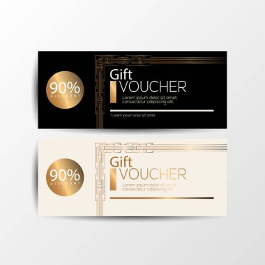 Vektör illüstrasyon hediye çeki şablonu ve tanıtım indirimi - vektör