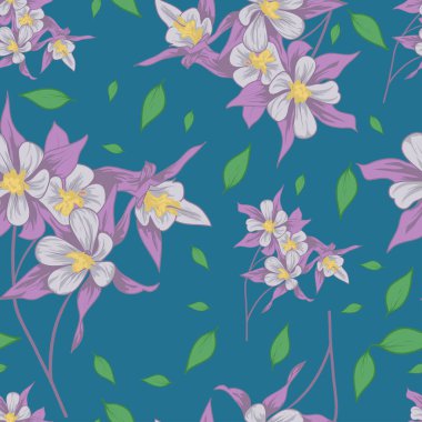 Çiçeksiz desen. Baskı, keten ve modaya uygun kumaşlar. Renkli, pürüzsüz bir desen. - vektör