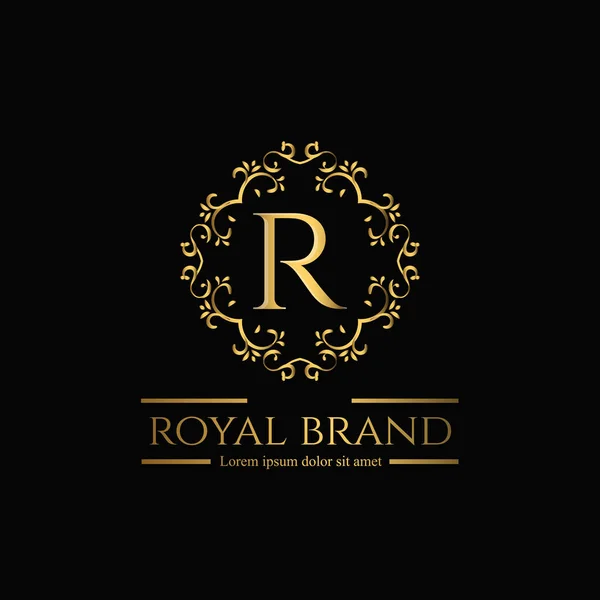 Logo Premium Luxury Mit Goldener Farbe Royal Brand Für Luxuriöses — Stockvektor
