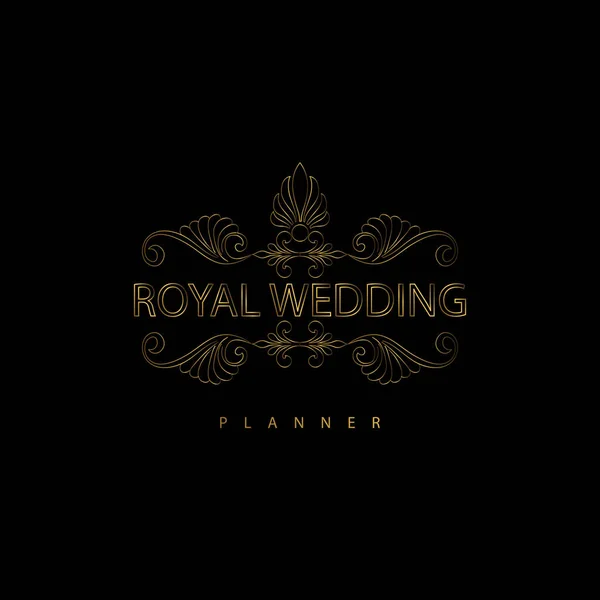 Logo Premium Luxury Avec Couleur Dorée Marque Royale Pour Concept — Image vectorielle