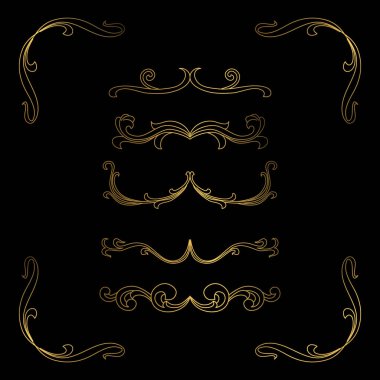 Altın Sınır Lüks. Altın Lüks Süslü Dikdörtgen Dekoratif Sınır. Etiketler, Bayrak, Çıkartma ve Etiketler için Vektör Süsleme Tesisi Vignette.
