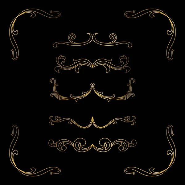 Golden Border Luxury Fronteira Decorativa Retangular Com Ornamento Dourado Luxo — Vetor de Stock