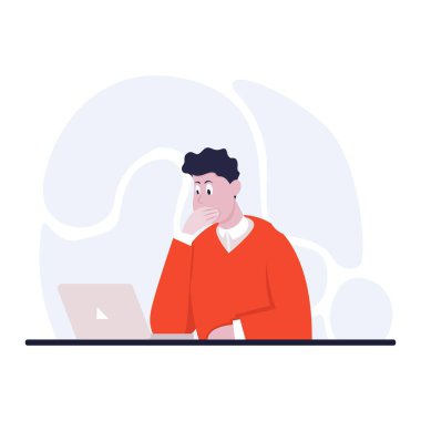 İş adamı telefonda konuşuyordu. Renk vektörü illüstrasyonu