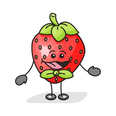 Tam ve dilimlenmiş çilek. Vektör rengi düz illüstrasyon