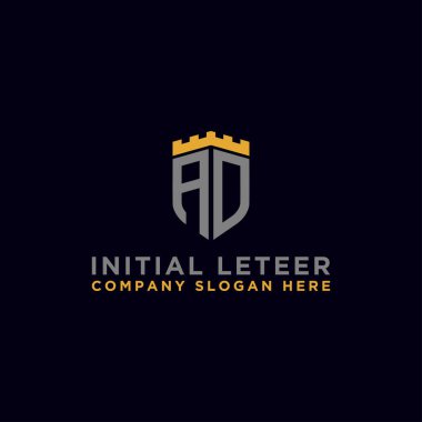 AD logo simgesinin ilk harflerinden şirketler için logo tasarımı ilham kaynağı. - Vektör