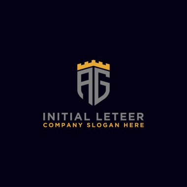 Harf AG İlk simge / logo tasarımı Monogram ilham kaynağı. - vektör