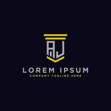 Harf AJ İlk simge / logo tasarımı Monogram ilham kaynağı. - vektör
