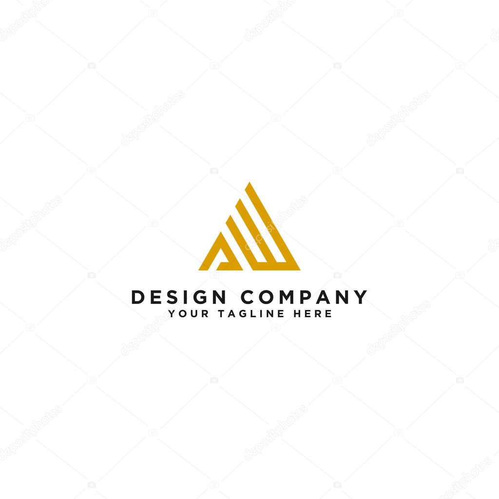 Logo design inspiration for companies from the initial letters of the AW logo icon. -Vector