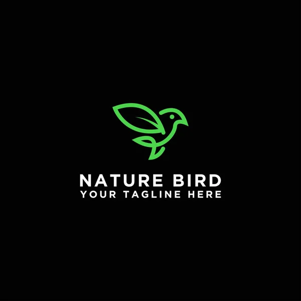 ロゴデザインアイコン葉鳥ベクトルテンプレートロゴ ベクトル — ストックベクタ