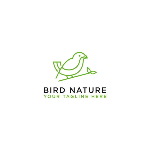 Logo Projekt Ikona Liść Ptak Wektor Wzór Logo Wektor — Wektor stockowy