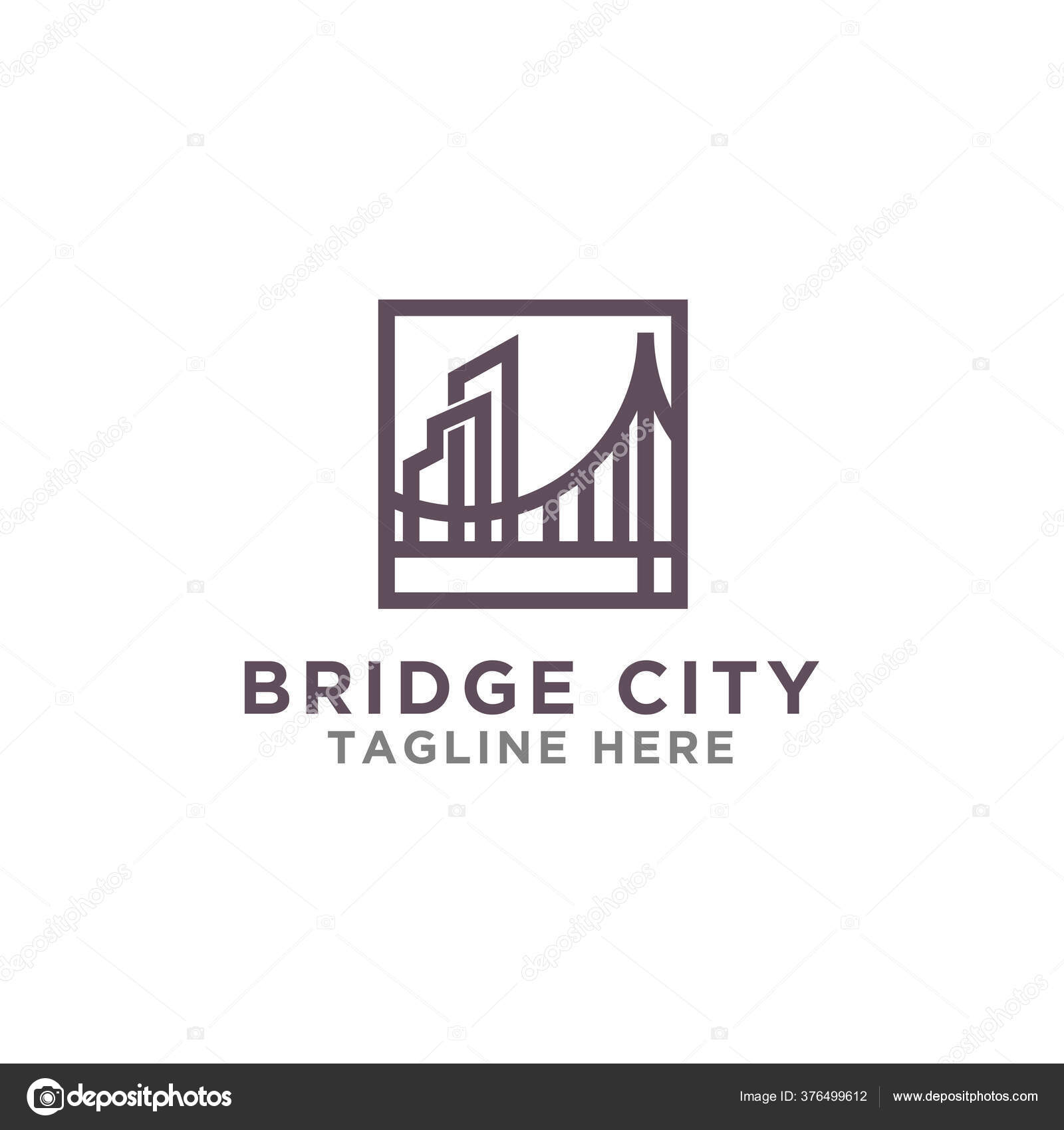 Templat Desain Ikon Vektor Jembatan Kota Vektor Stok Vektor C Salmanhasbi 376499612