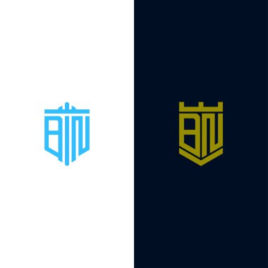 BN logo simgesinin ilk harflerinden şirketler için ilham verici logo dizayn seti. - Vektörler