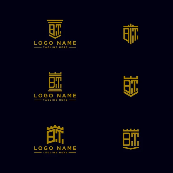 Conjunto Design Logotipo Inspirador Para Empresas Partir Das Letras Iniciais — Vetor de Stock