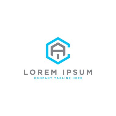 CA logo simgesinin ilk harflerinden şirketler için logo tasarımı ilham kaynağı. - Vektör