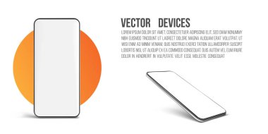 Beyaz arka planda gerçekçi akıllı telefonlar.