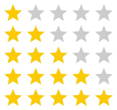 Yıldız simgeleri vektör illüstrasyonunu ayarlar. Yıldız vektör koleksiyonu