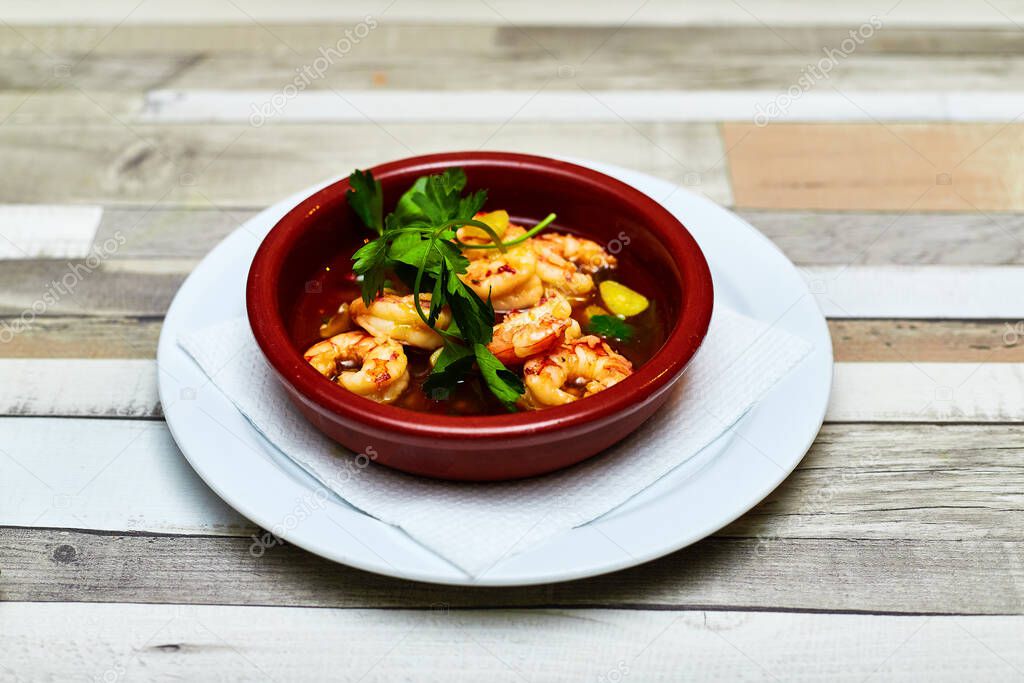 garlic prawns typical spanish food