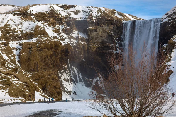 Skogafoss Zlanda Nın Güneyindeki Skogau Nehrinde Sudyurland Bölgesinde Eyjafjallaiekull Buzulunun — Stok fotoğraf