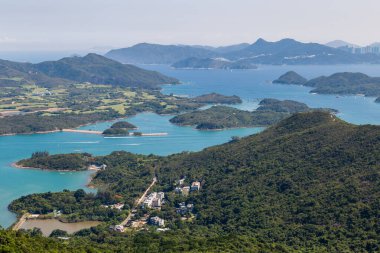 Sai Kung, Hong Kong 'daki Tai Tun' un güzel manzarası.