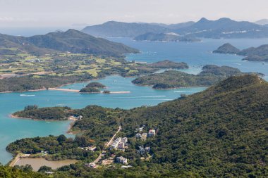 Sai Kung, Hong Kong 'daki Tai Tun' un güzel manzarası.