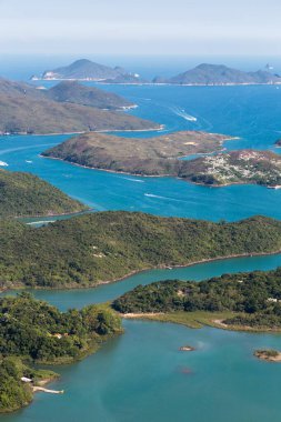 Sai Kung, Hong Kong 'daki Tai Tun' un güzel manzarası.