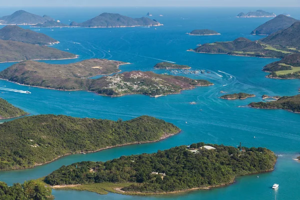 Sai Kung, Hong Kong 'daki Tai Tun' un güzel manzarası.