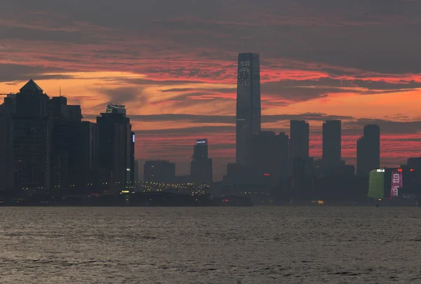 Захопливий Захід Сонця Лей Мун Гонконг Прекрасним Небом — стокове фото
