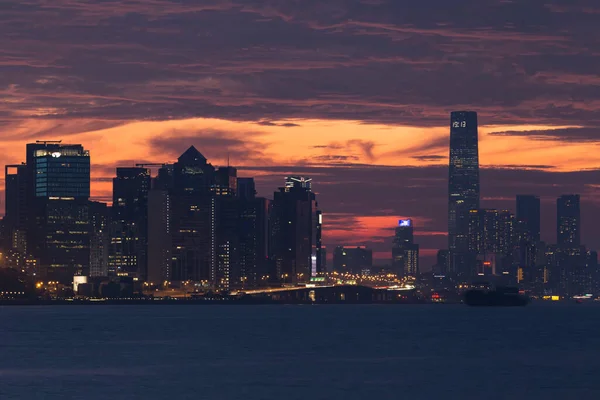 Ein Atemberaubender Sonnenuntergang Bei Lei Mun Hongkong Mit Schönem Himmel — Stockfoto