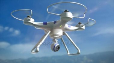 Hava ile güvenlik kamerası dron. Polis dron şehri.