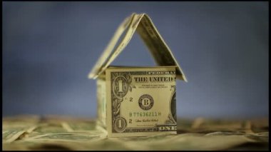 Ev aşağı düşen para. 360 döngü animasyon evin Doları ürün reçetelerinin yapılmış. Loopable (kare 0-414)