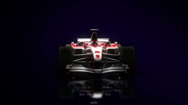 Formül bir araba detay yakın. F1 yüksek kaliteli 3d animasyon. HD