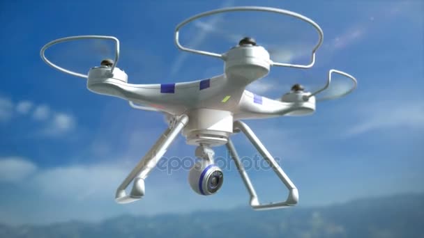 Air Drone Security Camera Police Drone City — Stock Video