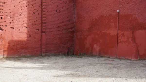 Vecchio Mattone Rosso Muro Angolo Sfondo — Foto Stock