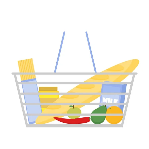 Vector Illustration Icon Grocery Basket Store — Stock Vector