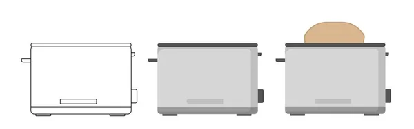Vector Illustratie Toaster Icoon Contourtekening Kleur — Stockvector