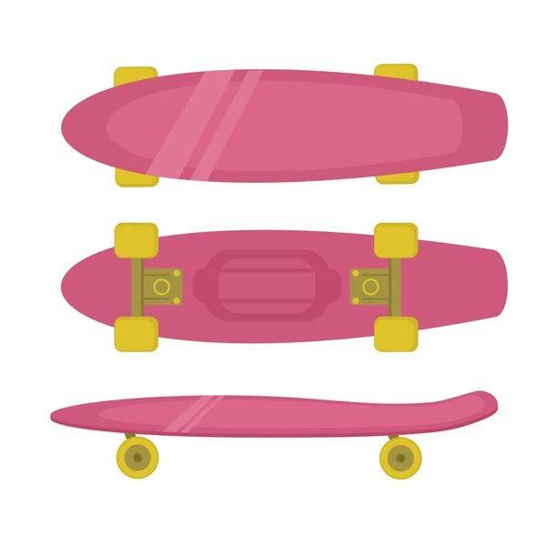 Vektor Illustration Eines Rosa Skateboards — Stockvektor