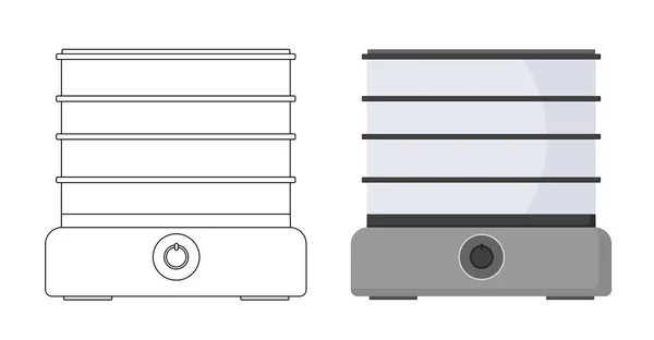 Vector Illustratie Steamer Icoon Contourtekening Kleur — Stockvector