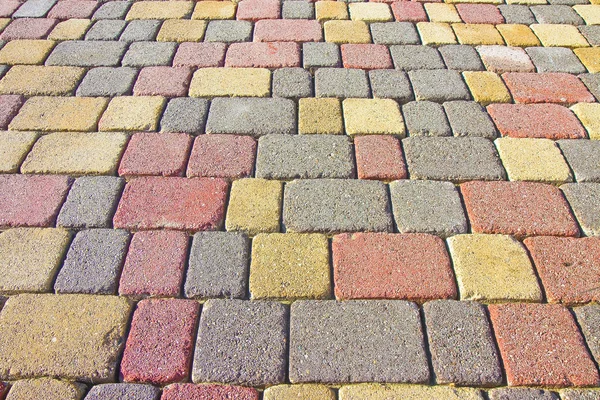 Цветные бетонные полы, собранные на подложке из песка — стоковое фото