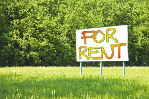 Advertising billboard informs that the land is free to be rented — Stock Photo, Image