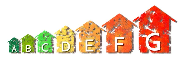 Energieffektivitet - konceptet bild med färgade hus i form av blommor — Stockfoto