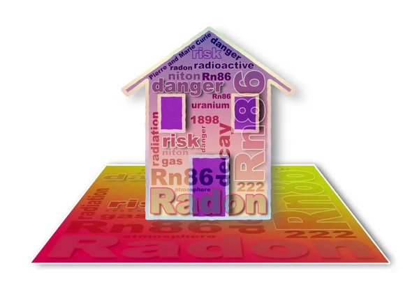 Het gevaar van radongas in onze huizen - concept illustratie — Stockfoto
