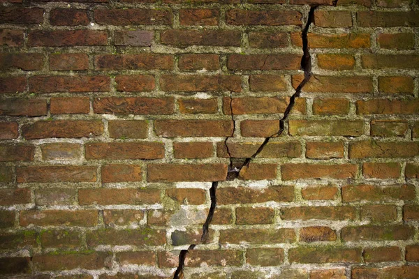 Deep Crack Brick Wall Concept Image — Stock Photo, Image