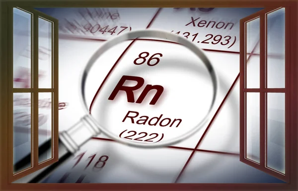 Het gevaar van radon gas in onze huizen-concept beeld met periode — Stockfoto