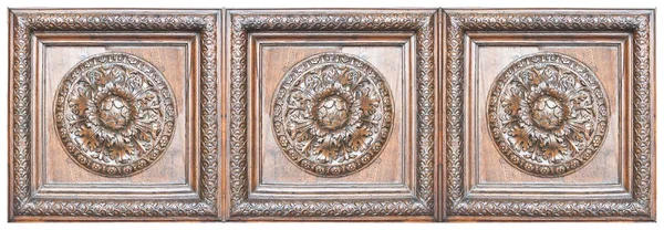 Detail starého italského vyřezávaného rámu s květinovou výzdobou — Stock fotografie
