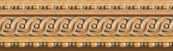 Παλιό σκαλιστό ξύλινο πλαίσιο με γεωμετρική και κυκλική διακόσμηση — Φωτογραφία Αρχείου