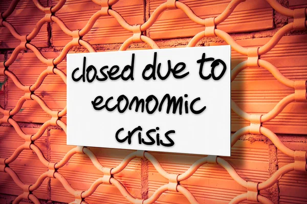 Stängt Grund Ekonomisk Kris Begreppsbild — Stockfoto