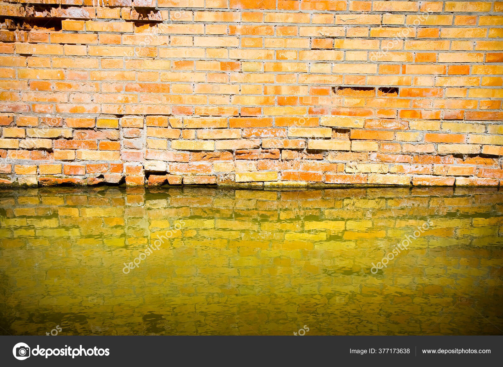 Rising Damp Brick Wall Channel Full Water ⬇ Stock Photo, Image by