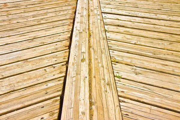 Old Wooden Floor Slats Outdoor Use Stuck Metal Nails — Stock Photo, Image